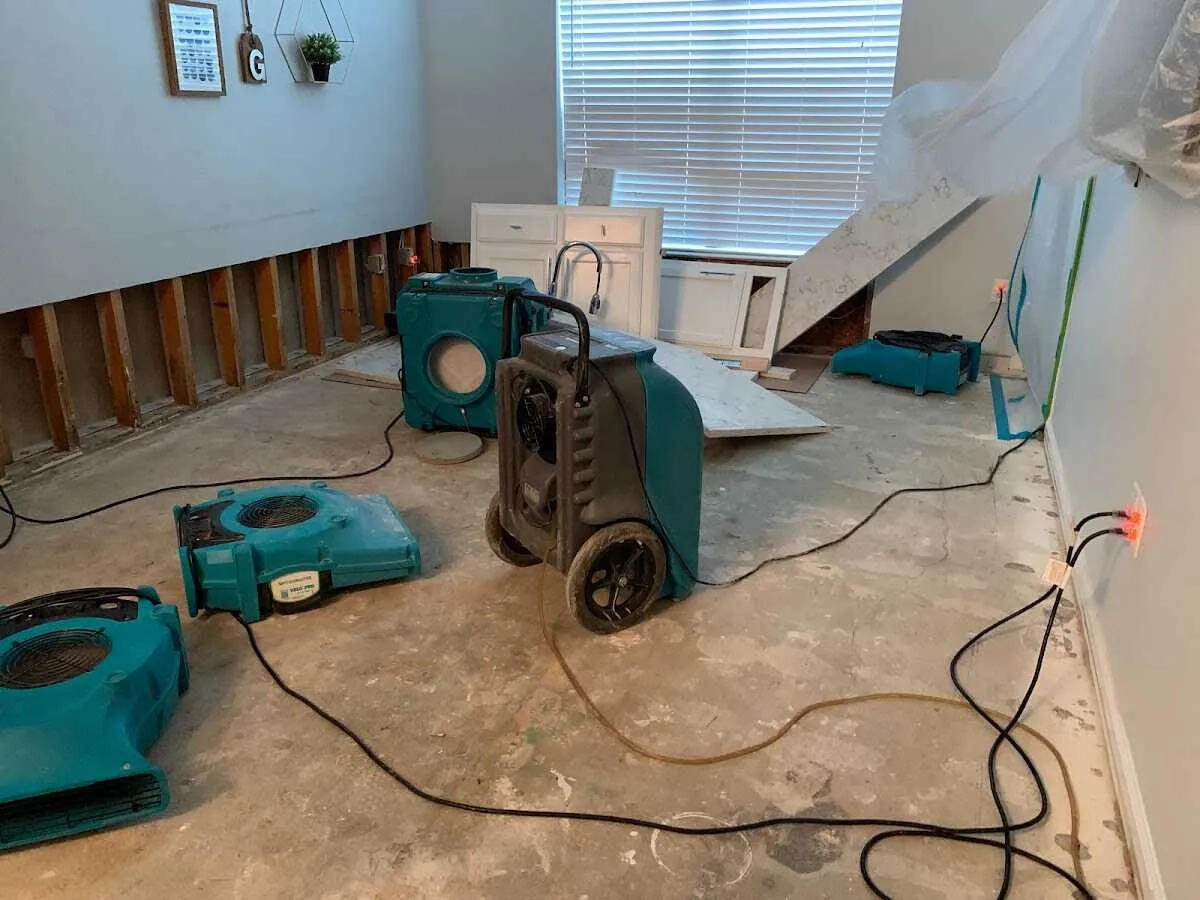 Dehumidifier in flood-cut room for Water Damage Restoration in North Merritt Island
